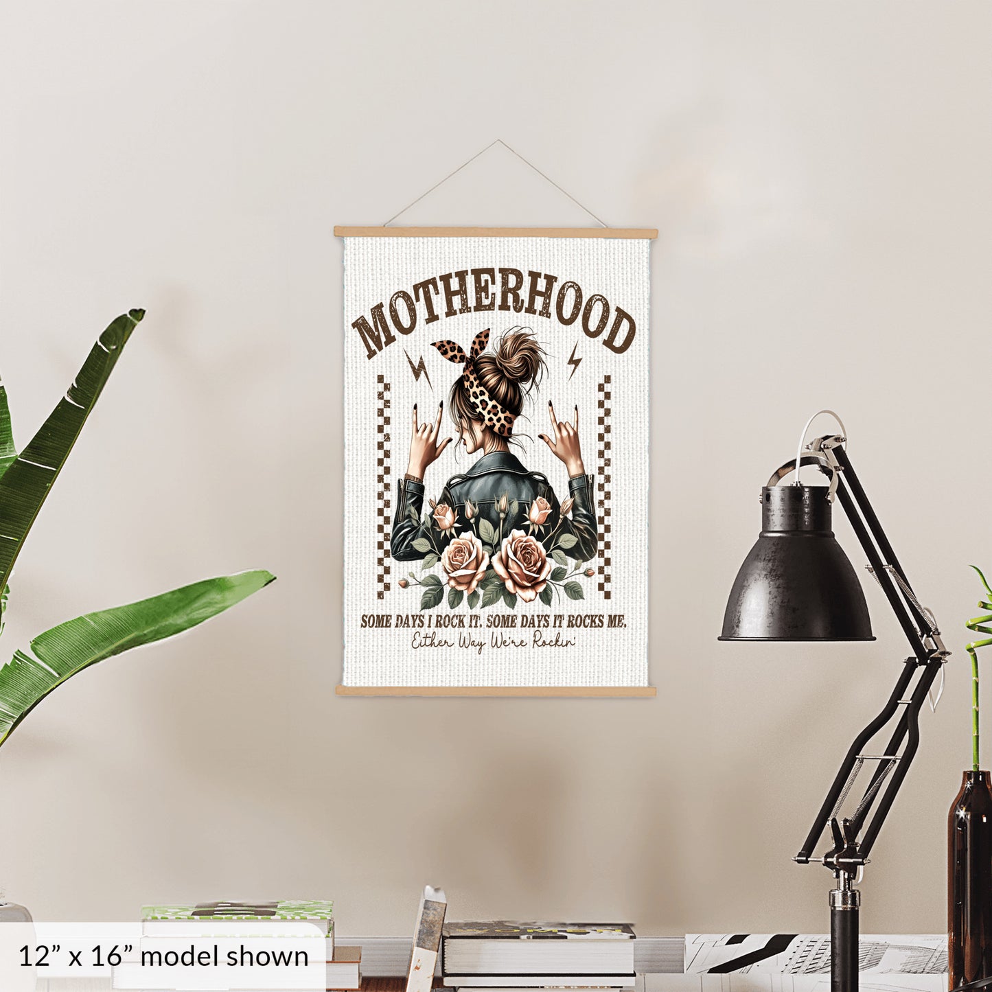 Motherhood, Some Days I Rock It - Hanging Canvas
