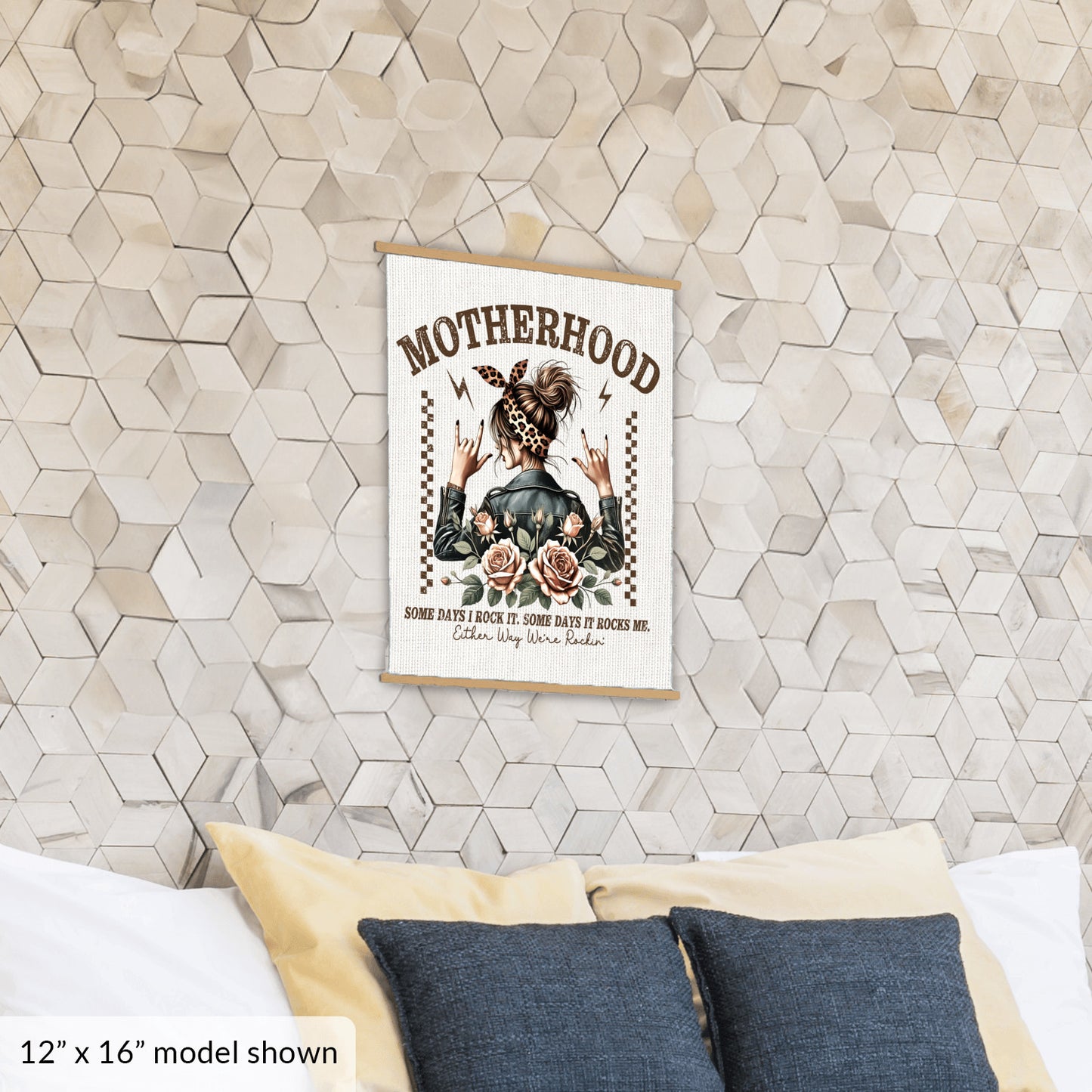 Motherhood, Some Days I Rock It - Hanging Canvas