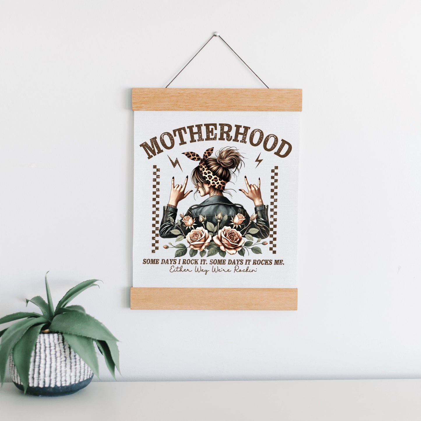 Motherhood, Some Days I Rock It - Hanging Canvas