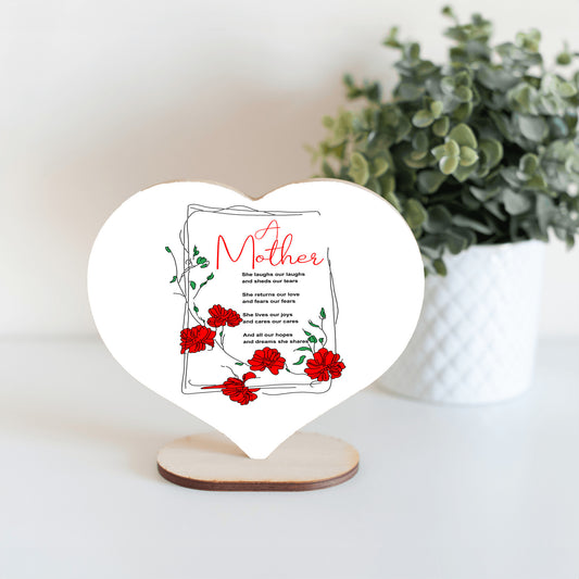 A Mother Poem - Heart Shaped Sign